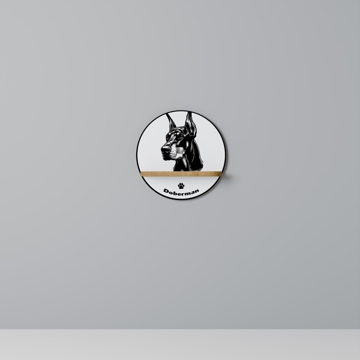 DOBERMAN DOG Art Shelf