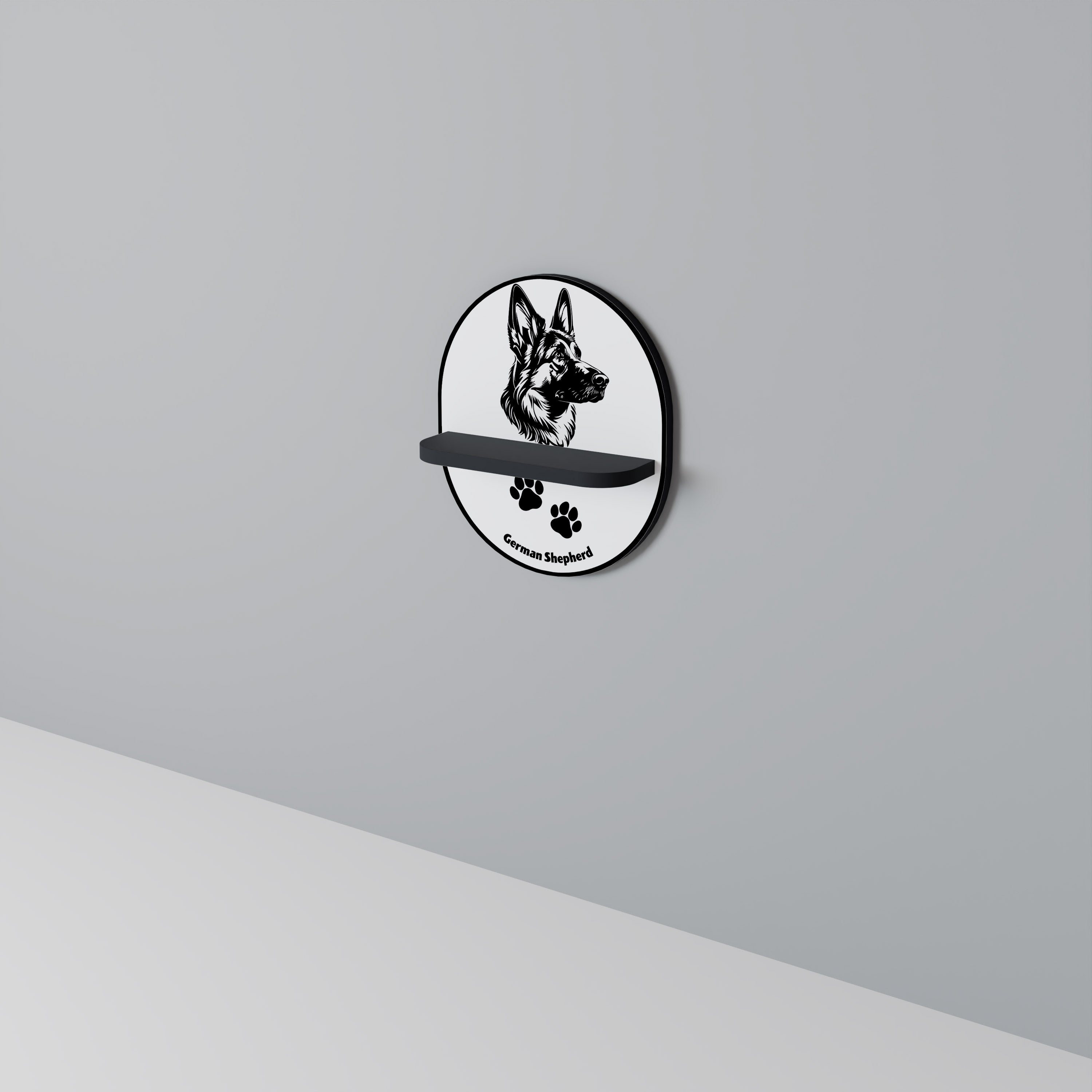 Étagère ovale GERMAN SHEPARD en finition noire