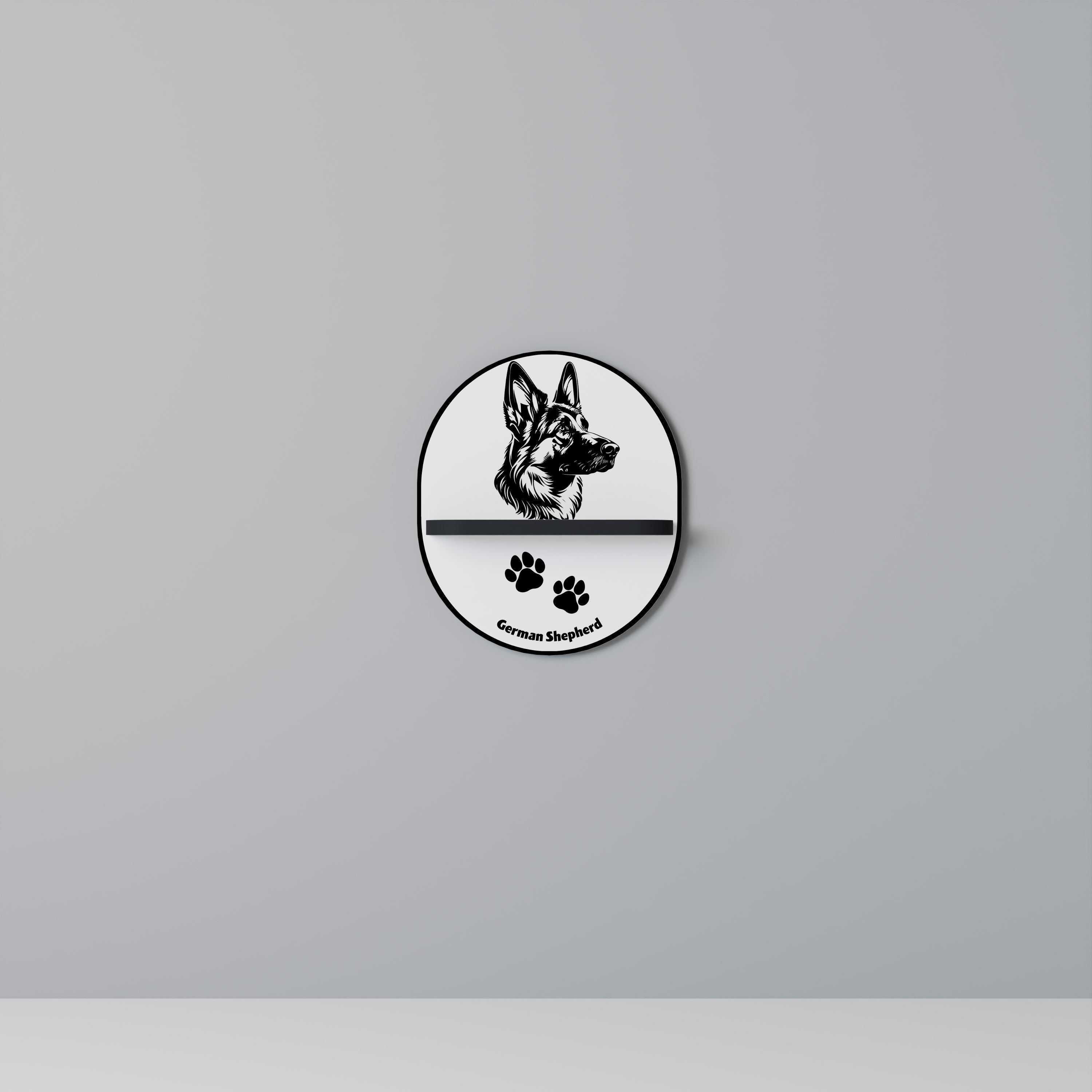 Étagère ovale GERMAN SHEPARD en finition noire