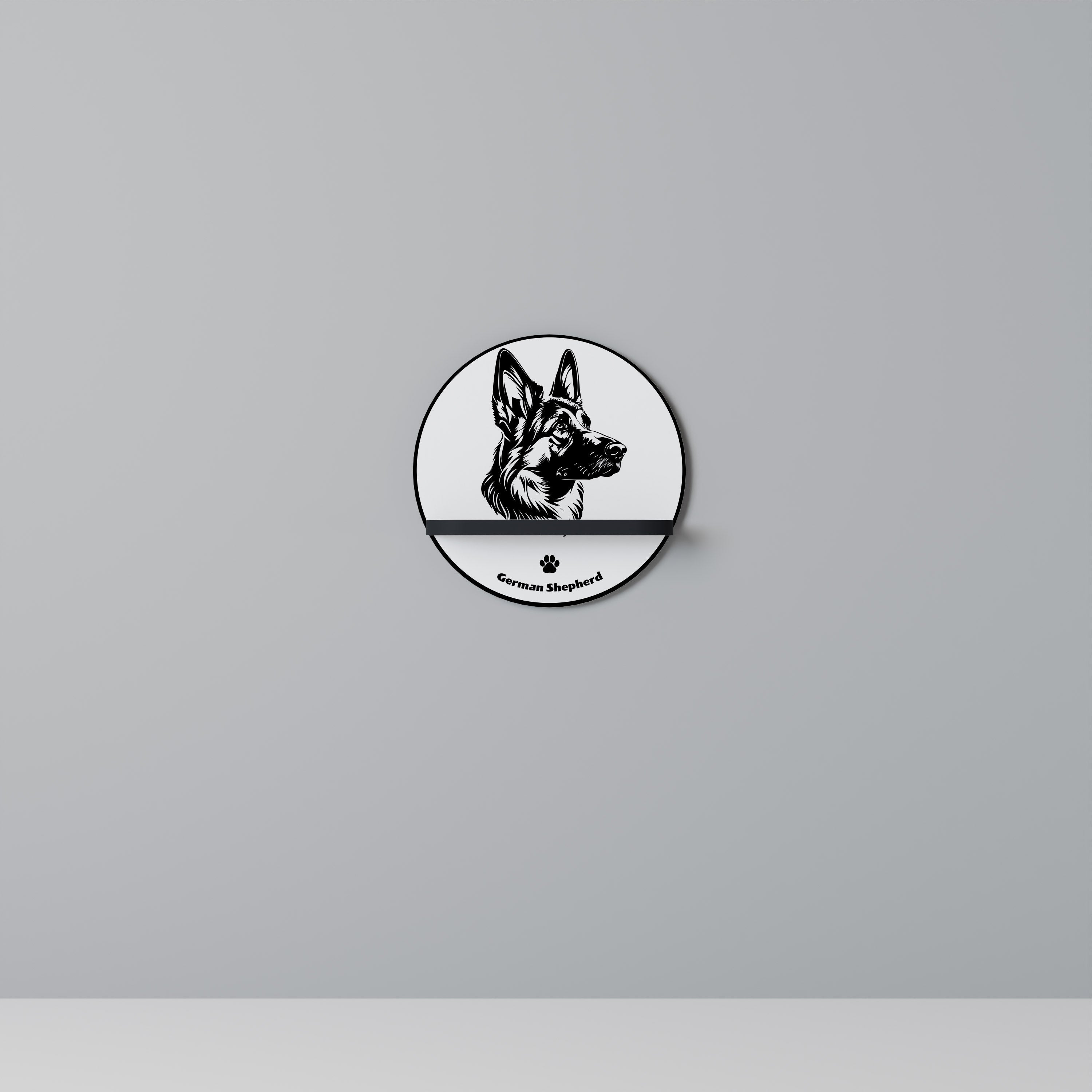 Étagère ronde GERMAN SHEPARD en finition noire