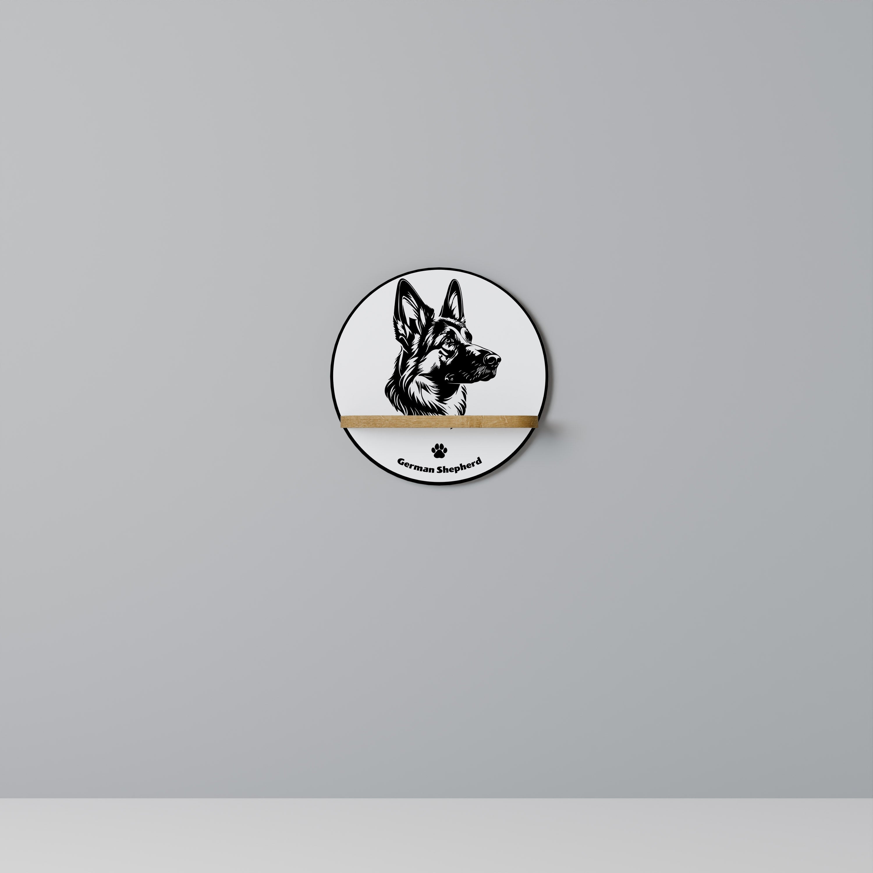 Étagère ronde effet chêne GERMAN SHEPARD