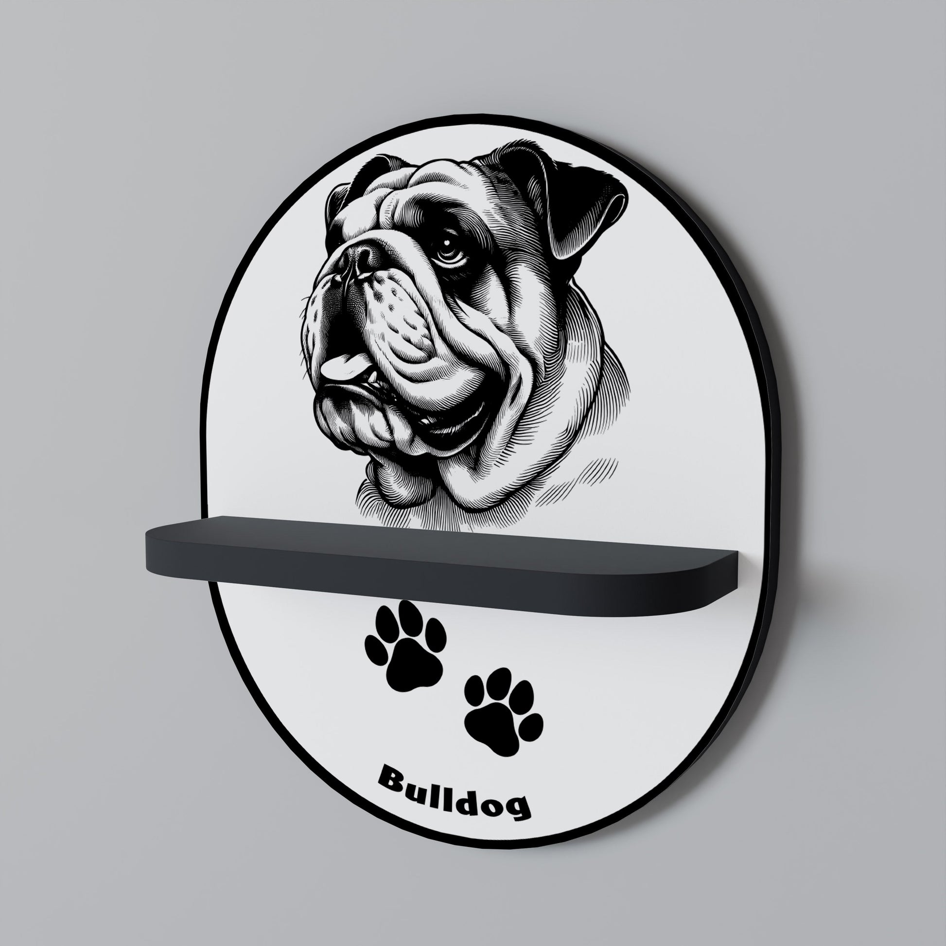 Étagère ovale BULLDOG DOG en finition noire