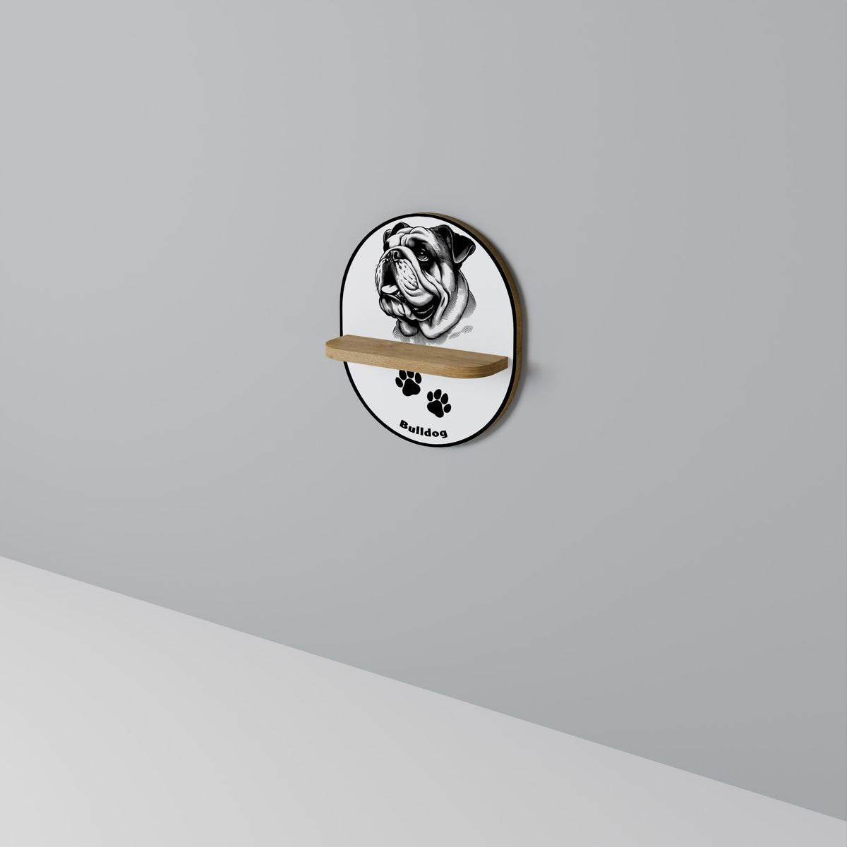 BULLDOG DOG Art Shelf