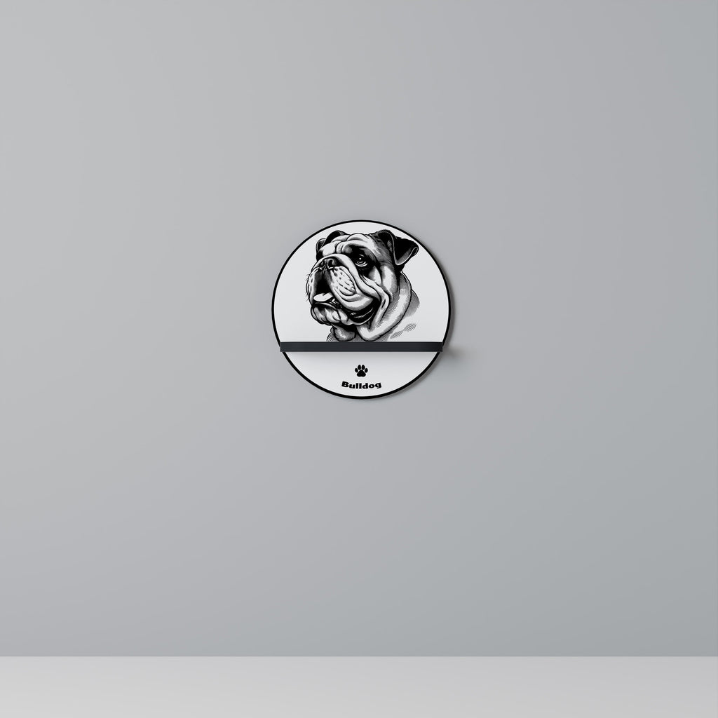 Étagère d'art ronde BULLDOG DOG en finition noire