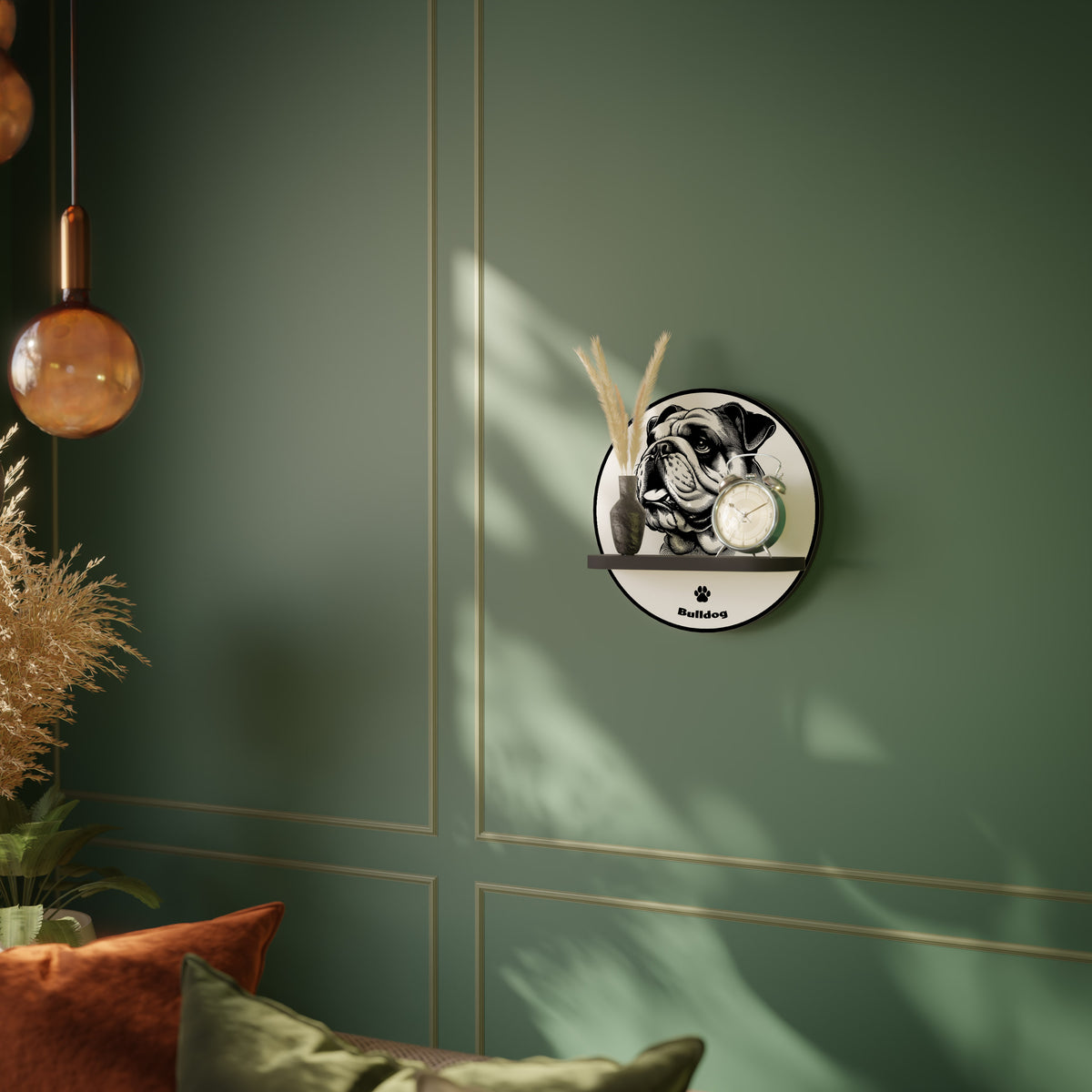 BULLDOG DOG Art Shelf