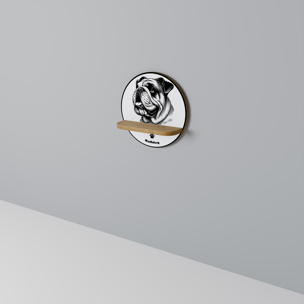 BULLDOG DOG Art Shelf