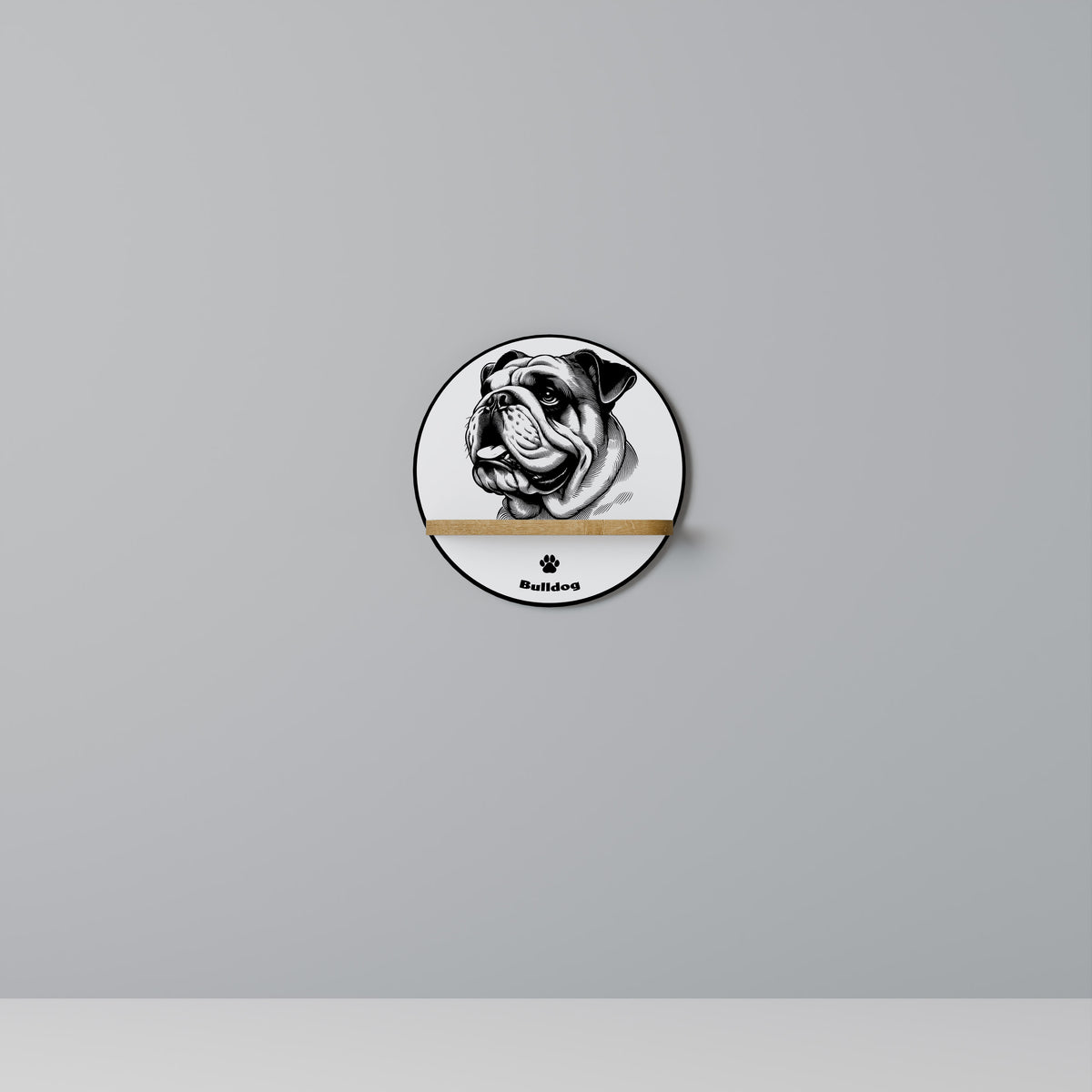 BULLDOG DOG Art Shelf