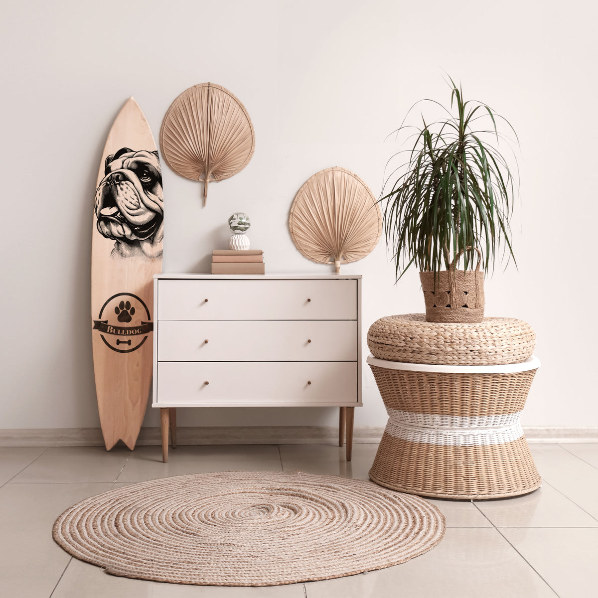 BULLDOG DOG Surfboard Decorative Panel