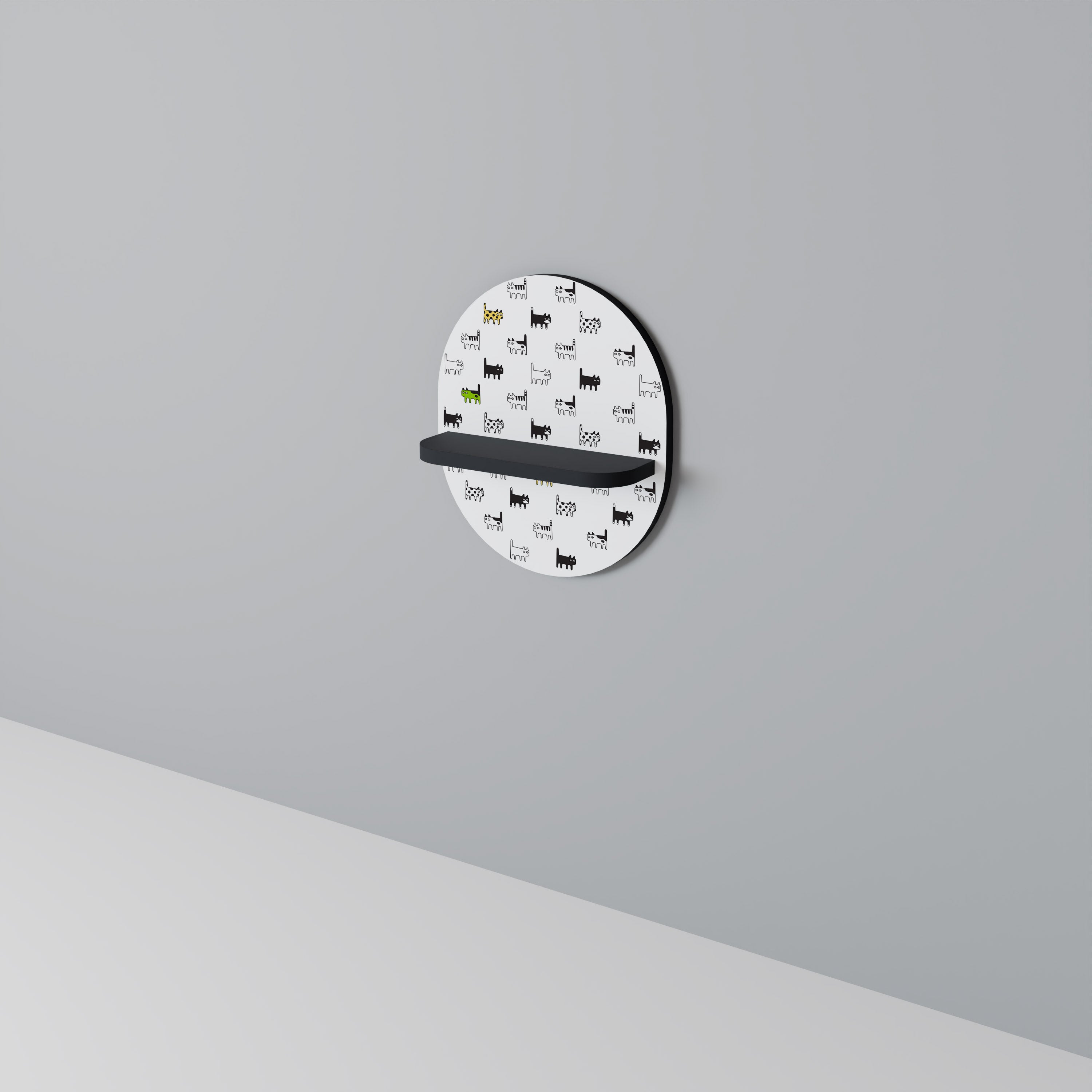 Étagère ovale CATS COMPILATION en finition noire