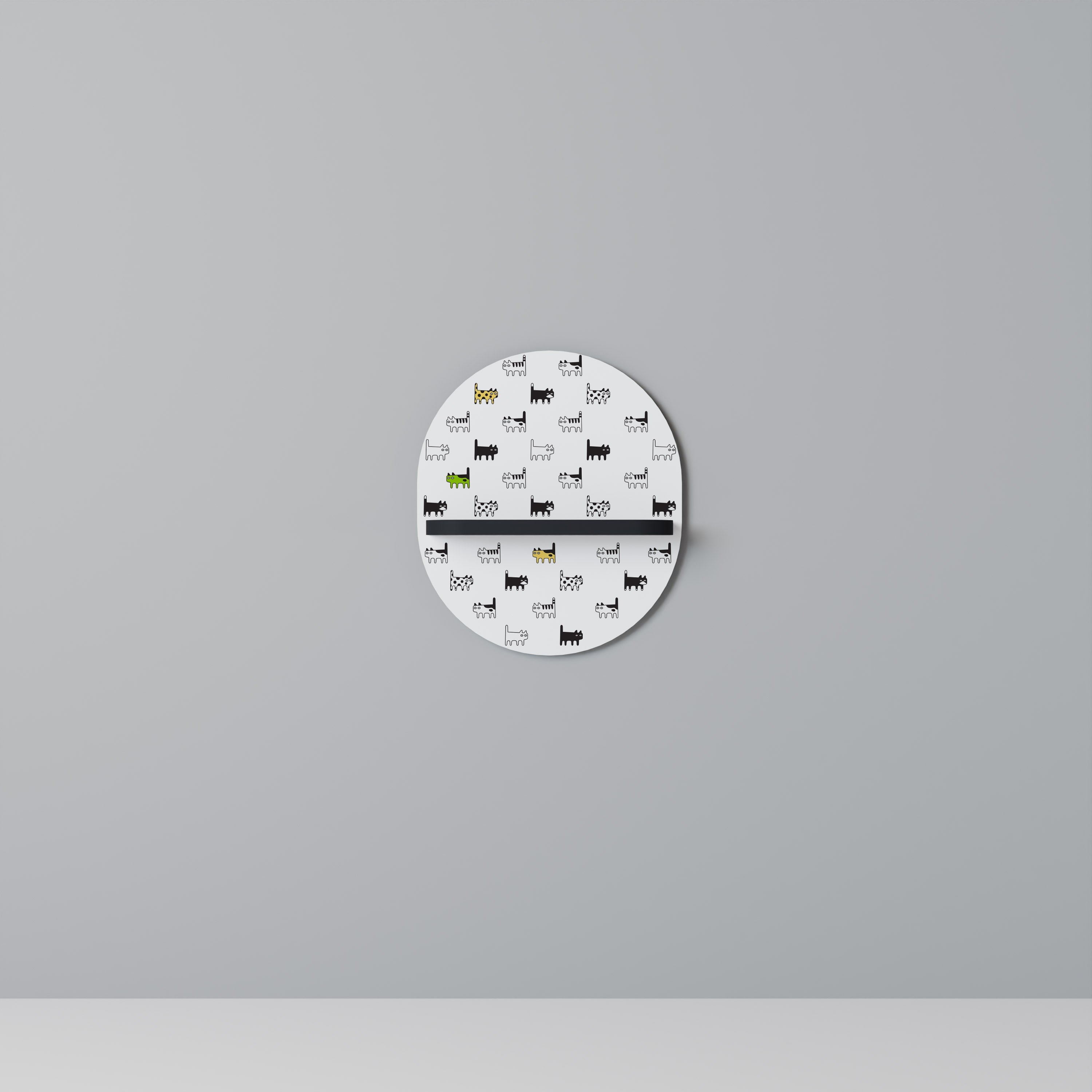 Étagère ovale CATS COMPILATION en finition noire