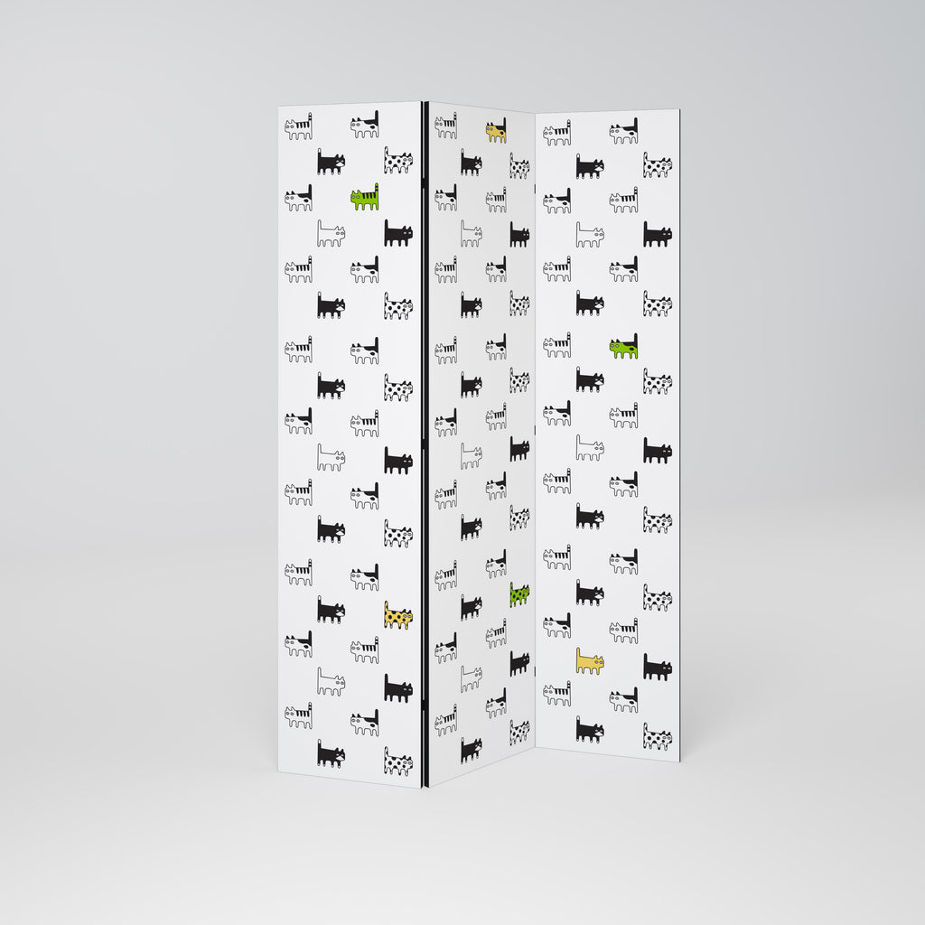 CATS COMPILATION 3-Panel Room Divider