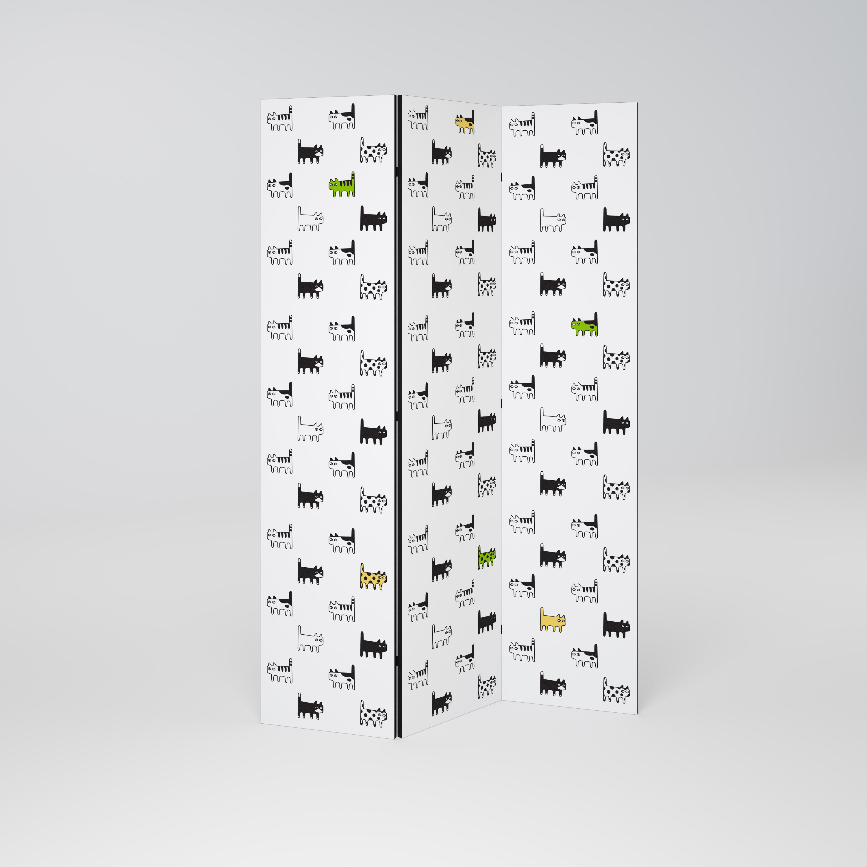 CATS COMPILATION 3-Panel Room Divider