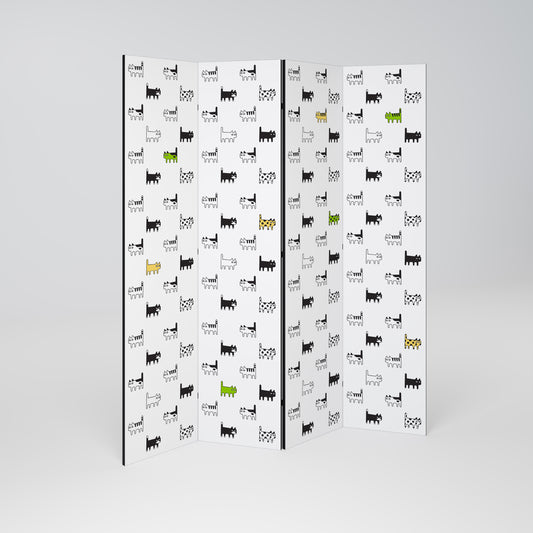 CATS COMPILATION 4-Panel Room Divider