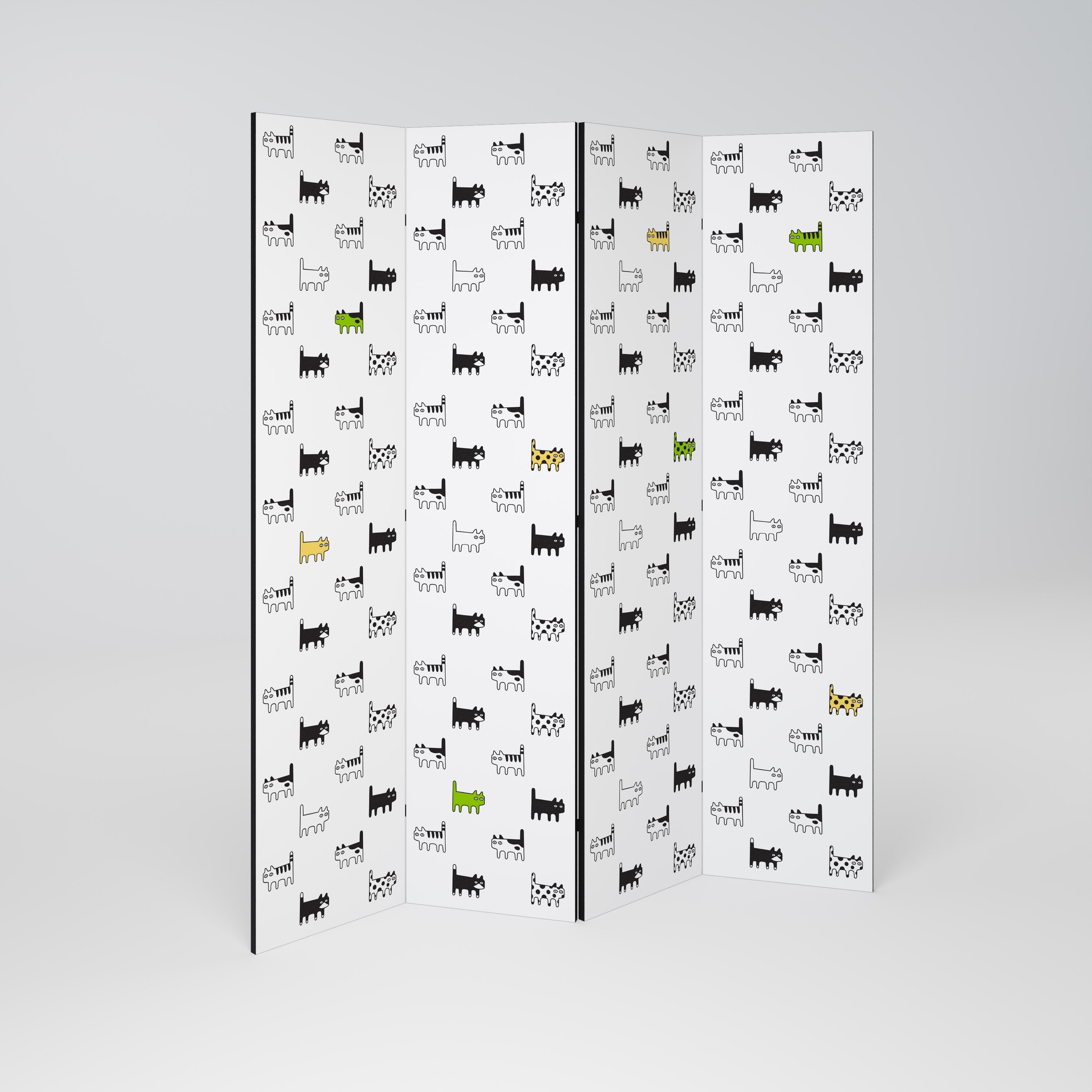 COMPILATION DE CHATS Paravent décoratif à 4 panneaux