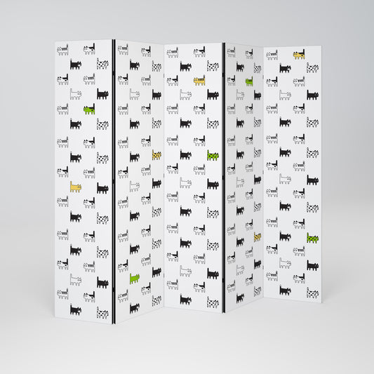 CATS COMPILATION 5-Panel Room Divider