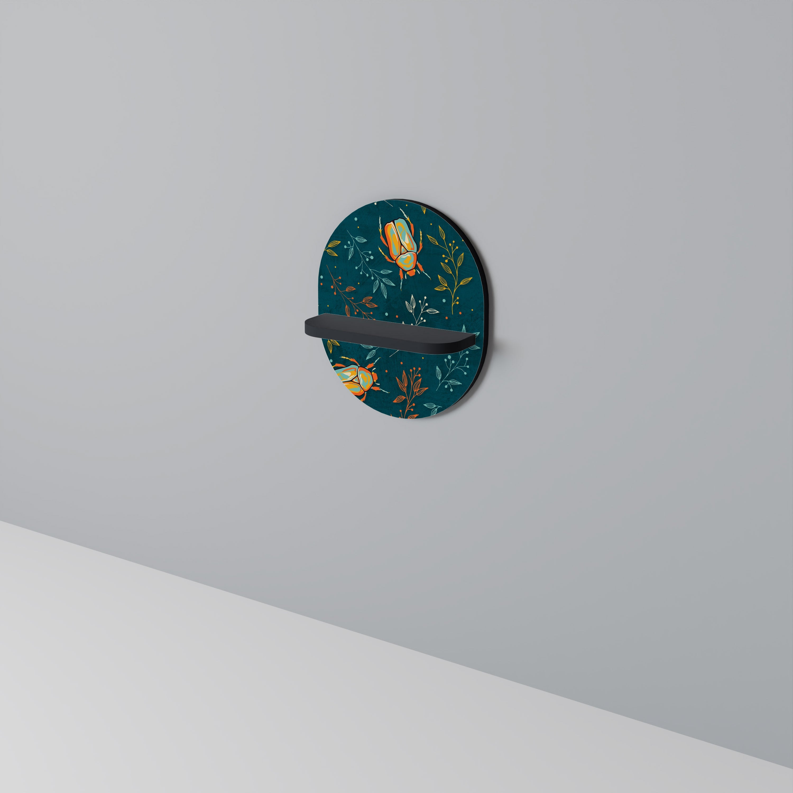 Étagère ovale INSECTES D'AUTOMNE en finition noire