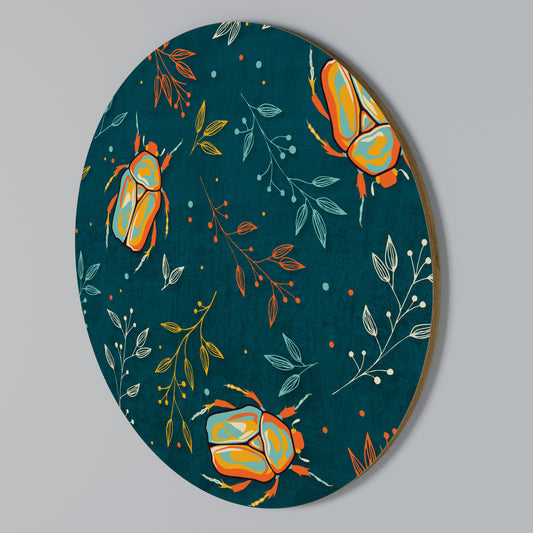 AUTUMN INSECTS Round Wall Art
