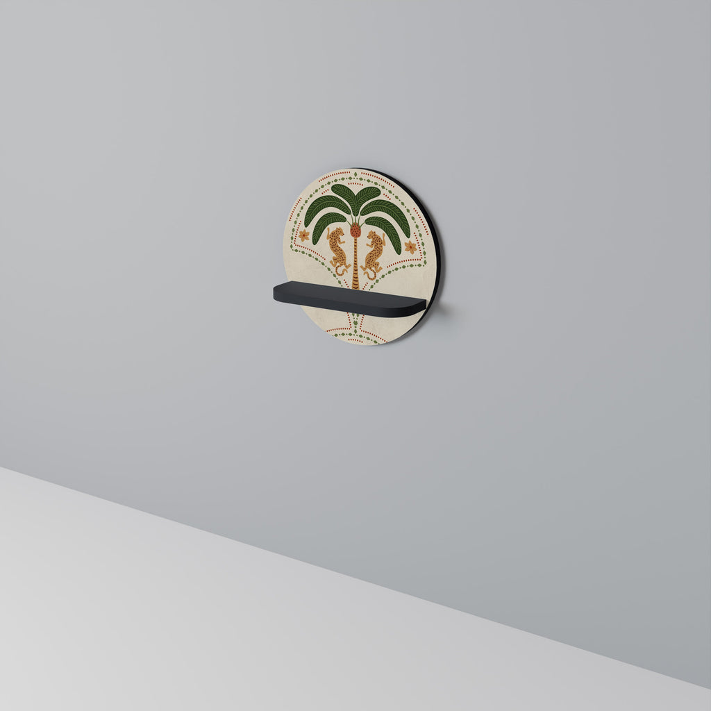 Étagère ronde DANCING PREDATORS en finition noire