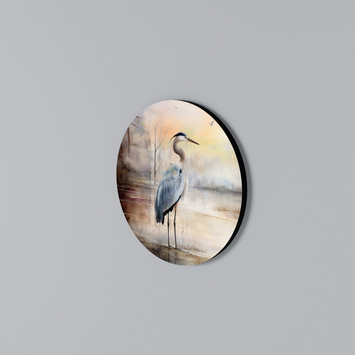 HERON DAYDREAM Round Wall Art
