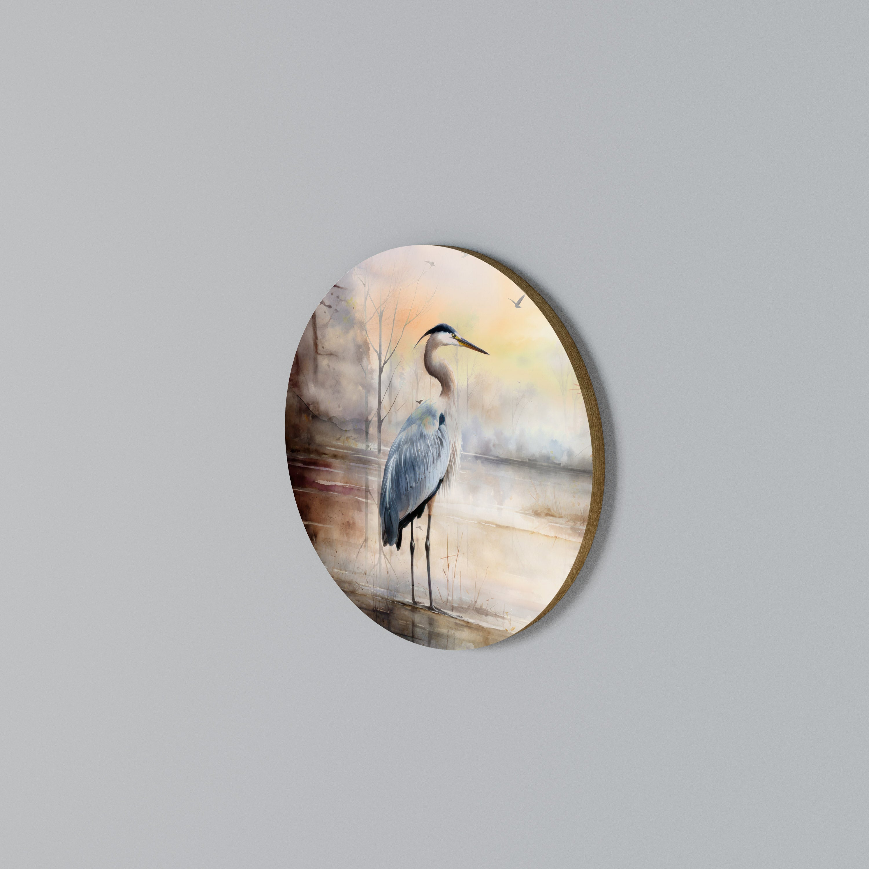 HERON DAYDREAM Round Wall Art