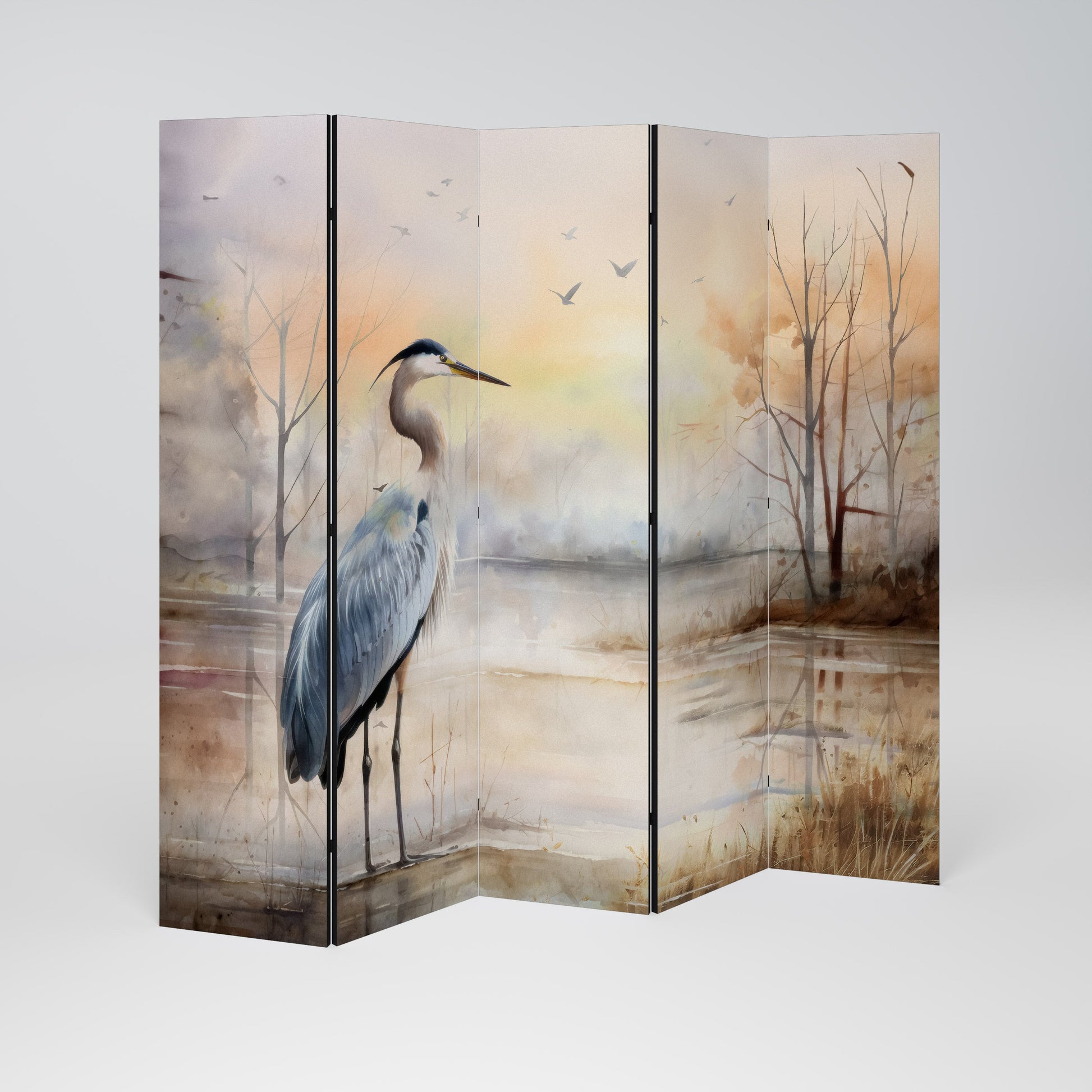 Séparateur de pièce décoratif à 5 panneaux HERON DAYDREAM