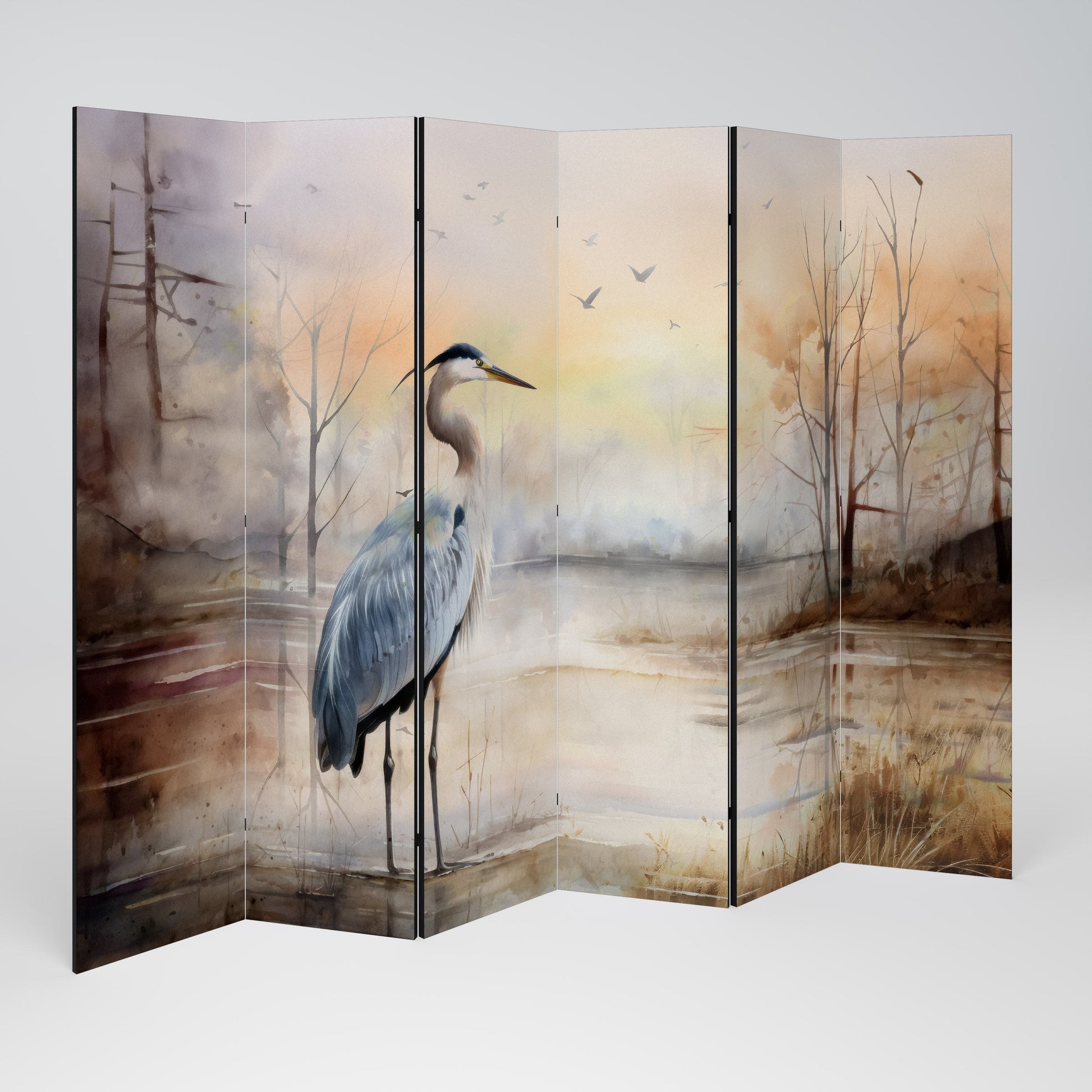 Séparateur de pièce décoratif à 6 panneaux HERON DAYDREAM