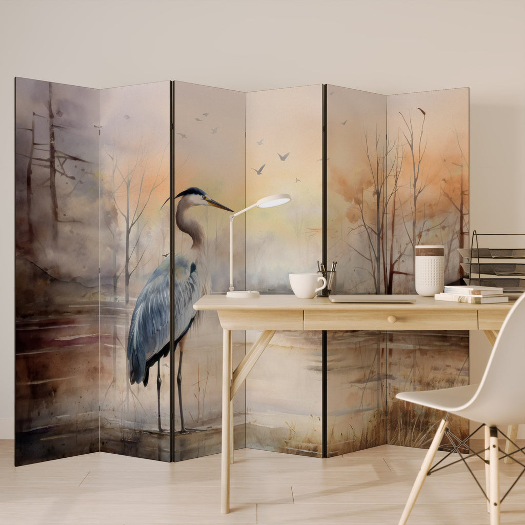 Séparateur de pièce décoratif à 6 panneaux HERON DAYDREAM