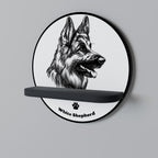 WHITE SHEPHERD DOG Art Shelf