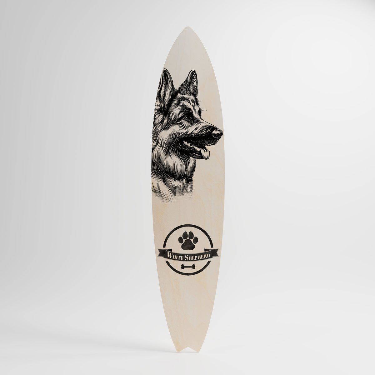 WHITE SHEPHERD DOG Surfboard Decorative Panel