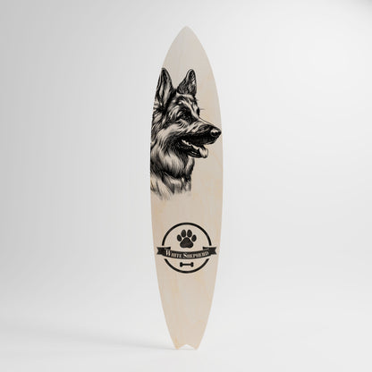 WHITE SHEPHERD DOG Surfboard Decorative Panel