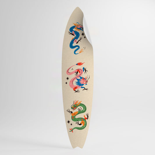 MYTHOLOGICAL CREATURES Peel and Stick Surfboard Sticker