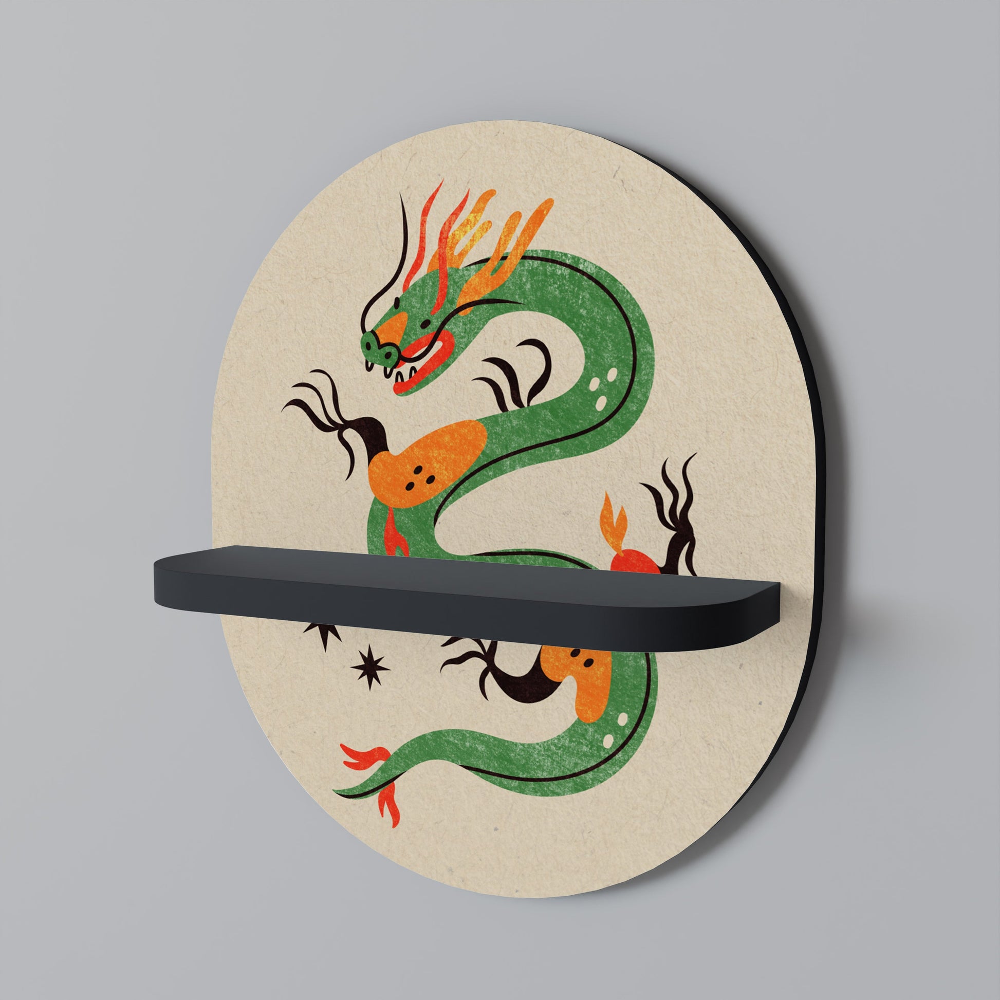 Étagère d'art ovale GREEN SKY GUARDIAN en finition noire