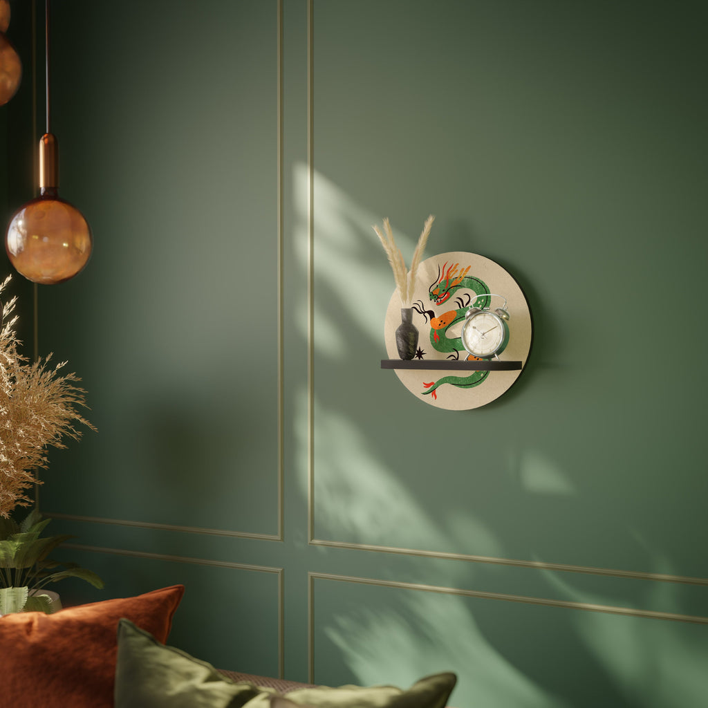 Étagère d'art ronde GREEN SKY GUARDIAN en finition noire