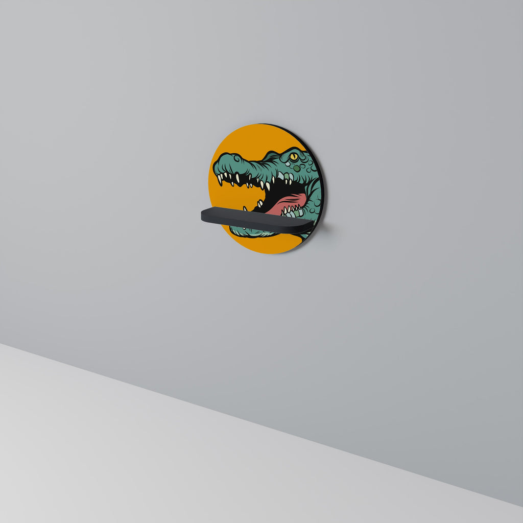 Étagère d'art ronde « THREATENING GREETING » en finition noire