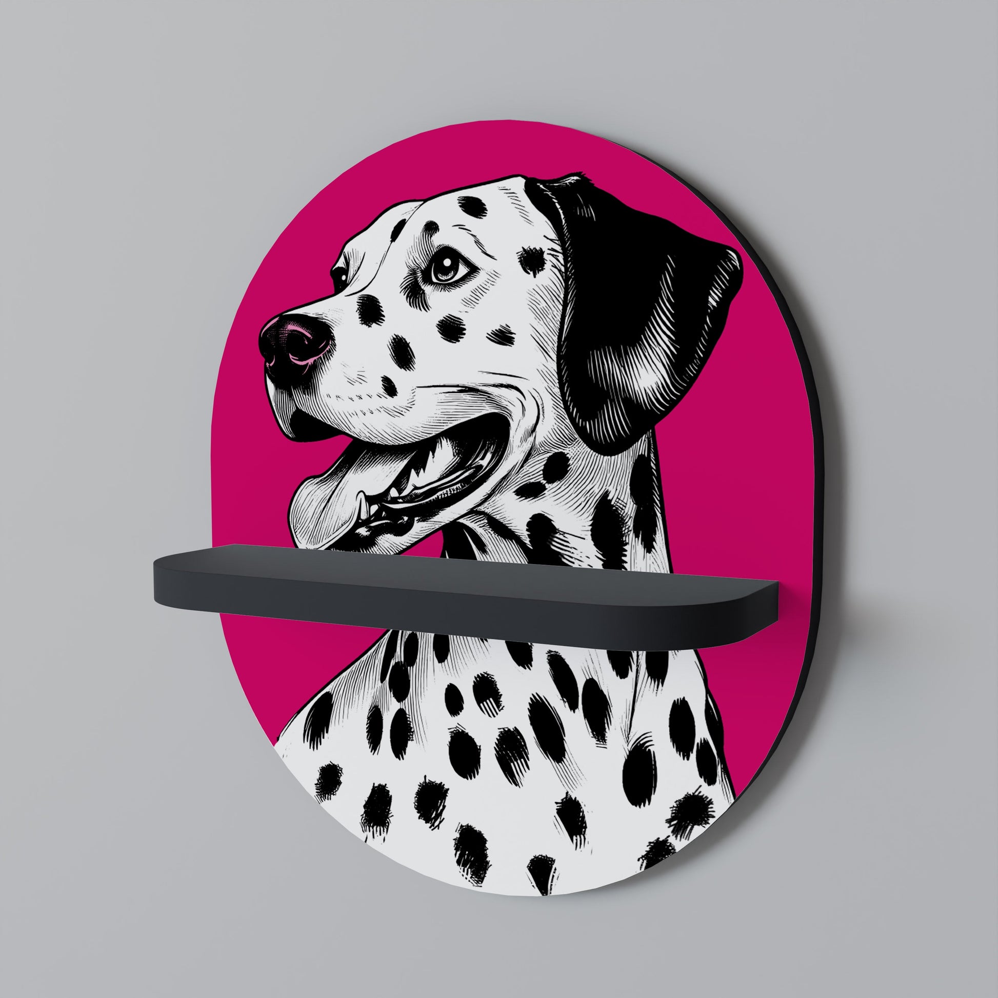 Étagère d'art ovale DALMATIAN SMILE en finition noire