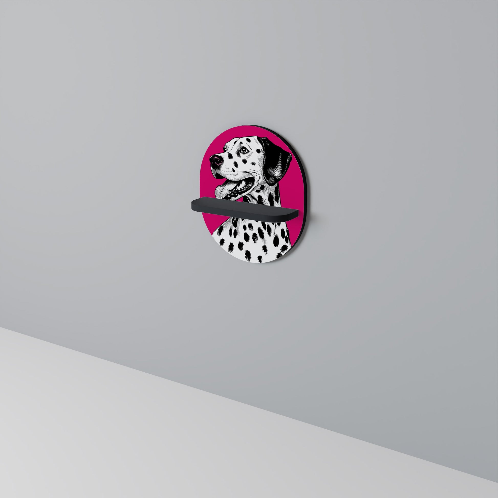 Étagère d'art ovale DALMATIAN SMILE en finition noire