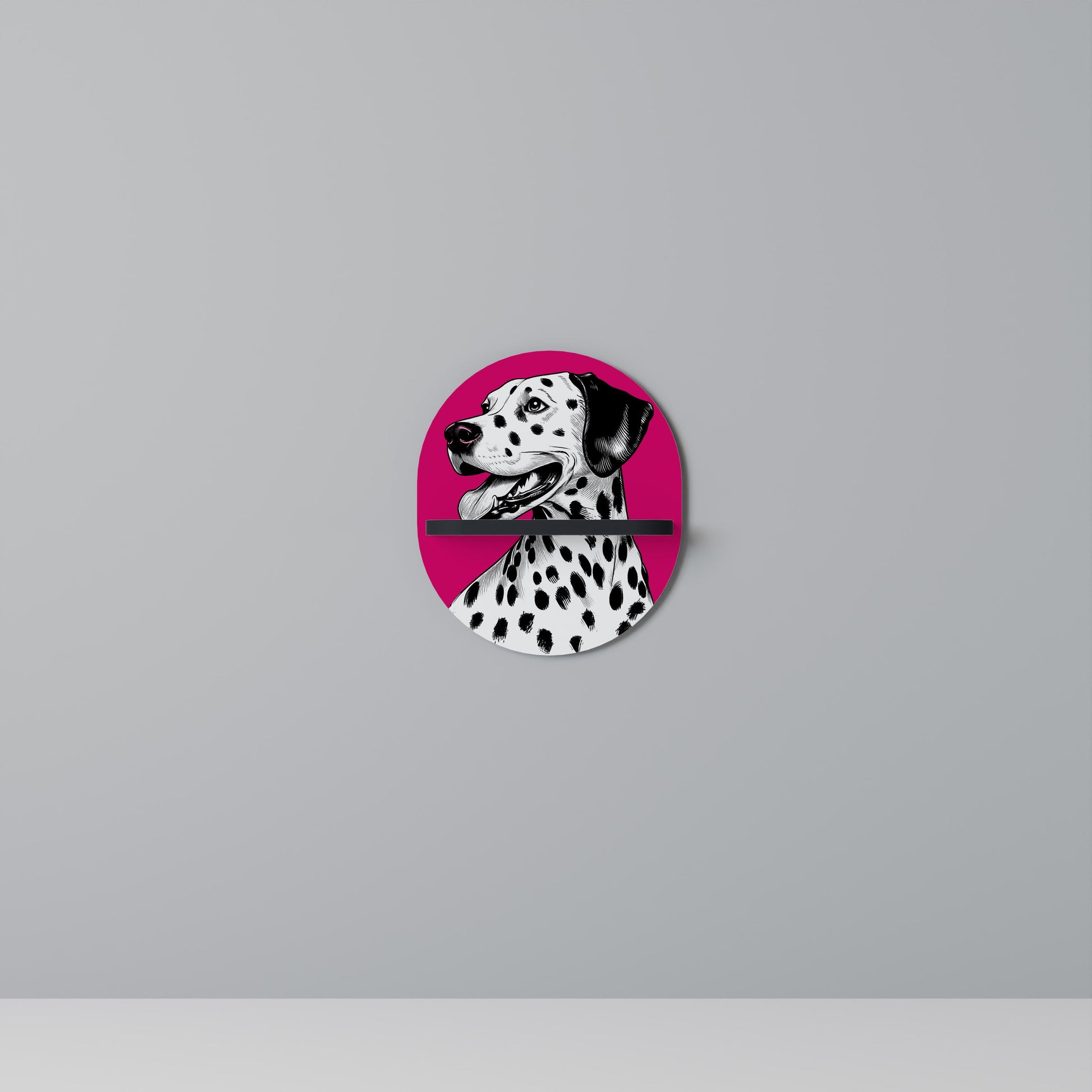 Étagère d'art ovale DALMATIAN SMILE en finition noire