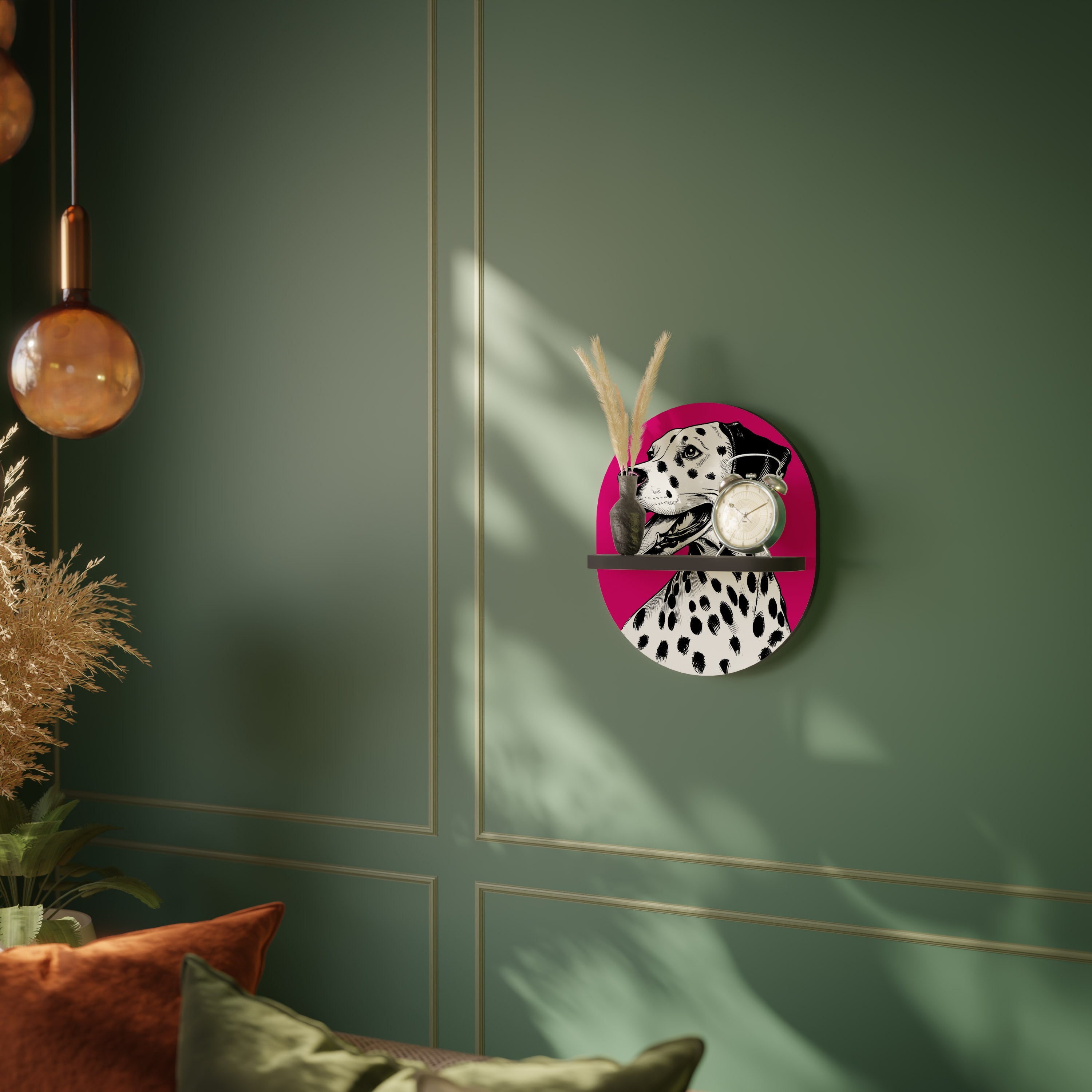 Étagère d'art ovale DALMATIAN SMILE en finition noire