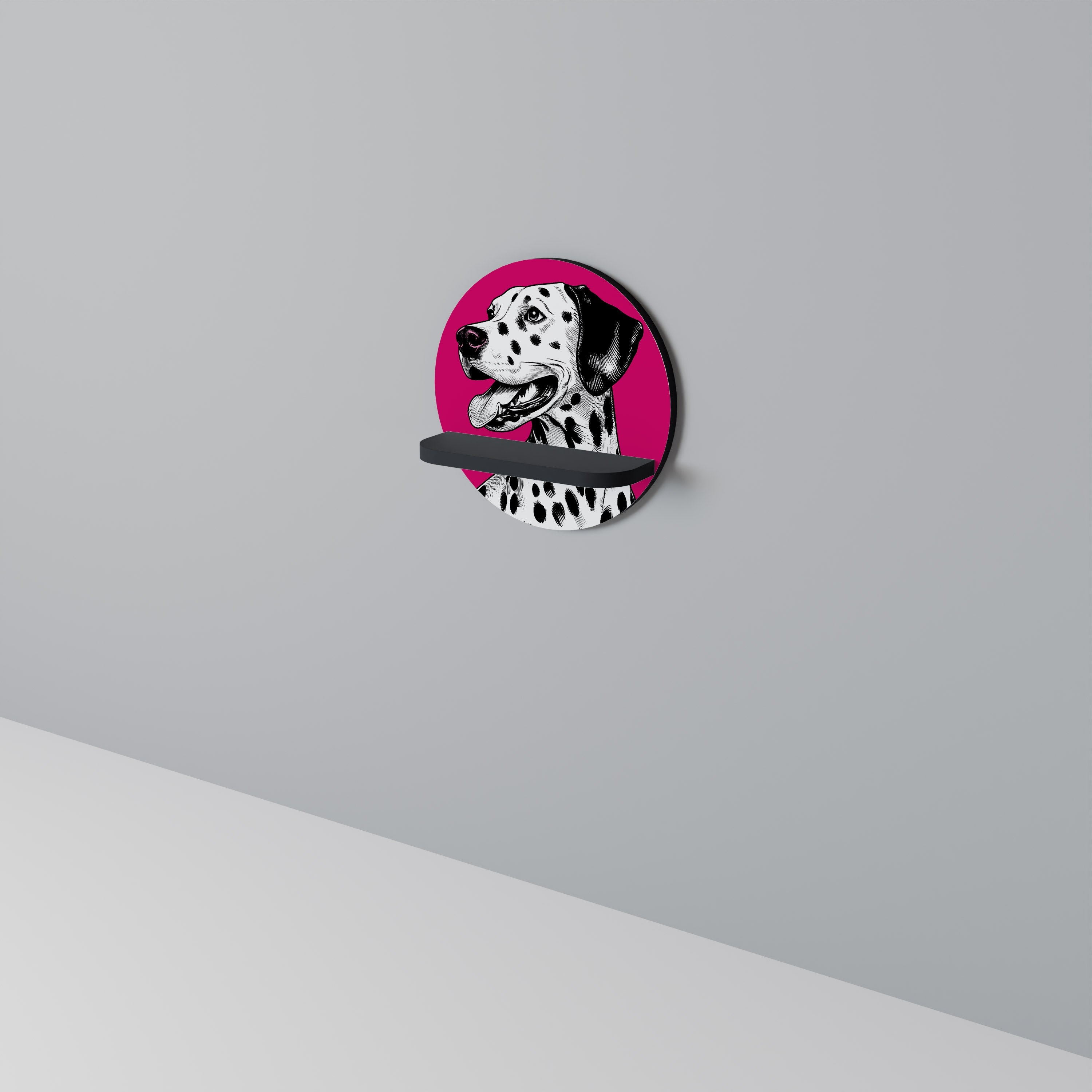 Étagère d'art ronde DALMATIAN SMILE en finition noire