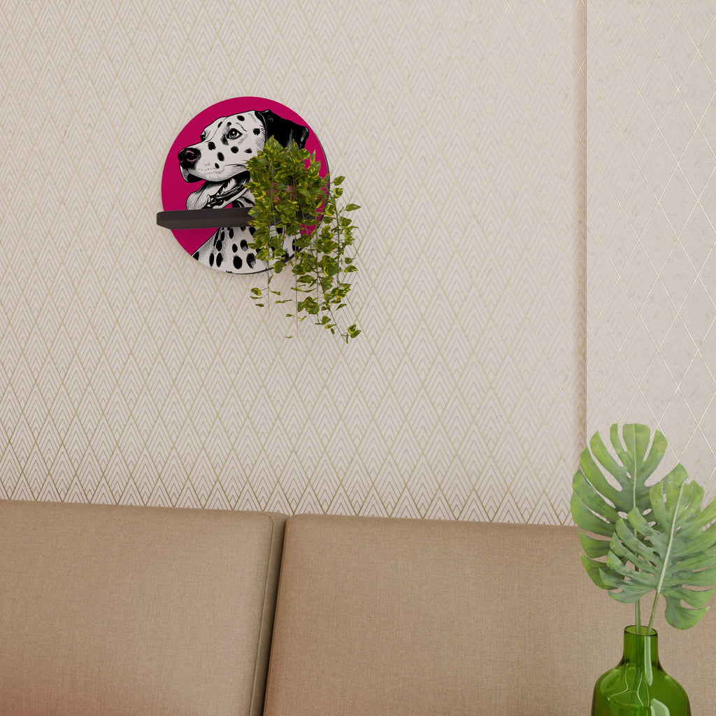 Étagère d'art ronde DALMATIAN SMILE en finition noire