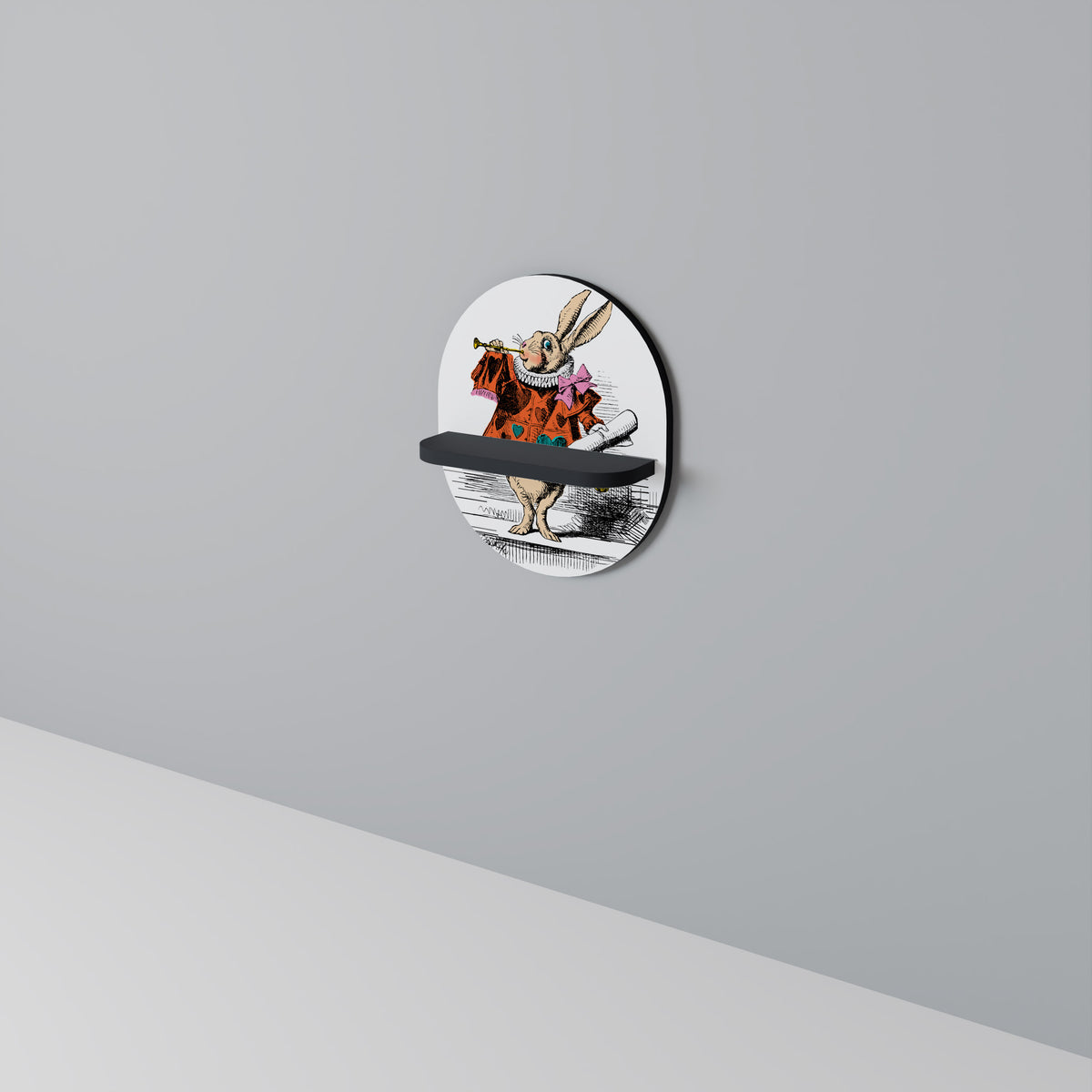 COLORFUL WHITE RABBIT Art Shelf