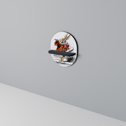 COLORFUL WHITE RABBIT Art Shelf