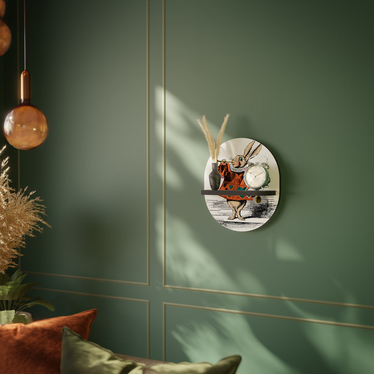COLORFUL WHITE RABBIT Art Shelf