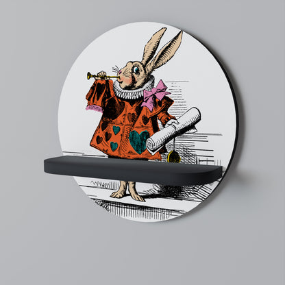 COLORFUL WHITE RABBIT Art Shelf