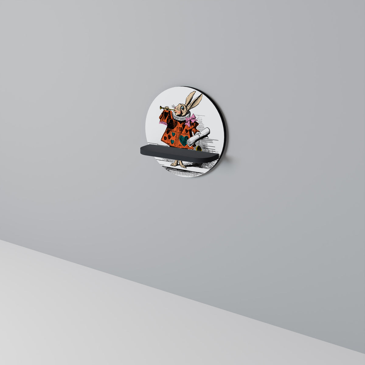 COLORFUL WHITE RABBIT Art Shelf