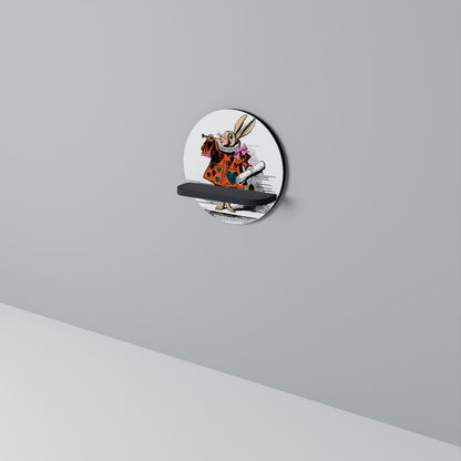 COLORFUL WHITE RABBIT Art Shelf