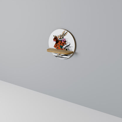 COLORFUL WHITE RABBIT Art Shelf