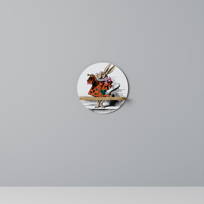 COLORFUL WHITE RABBIT Art Shelf