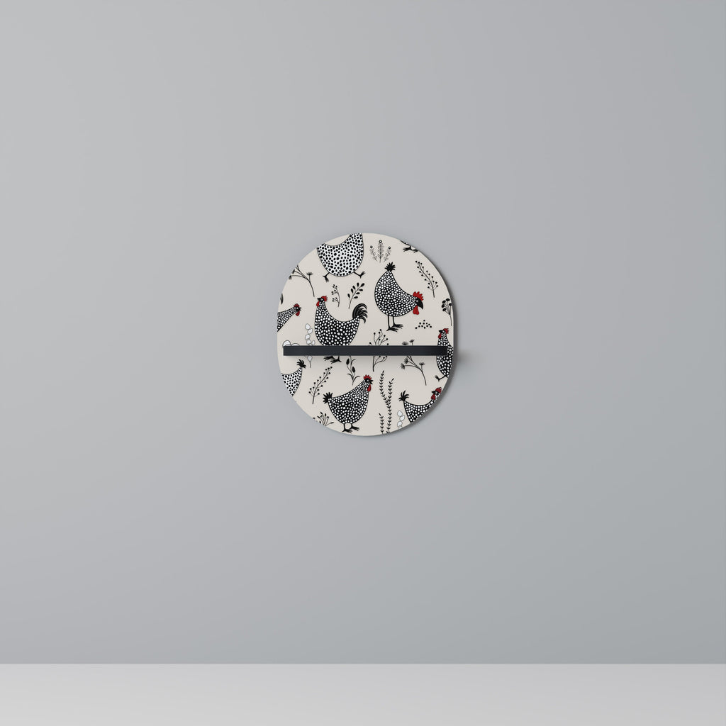 Étagère ovale HAPPY HENS en finition noire