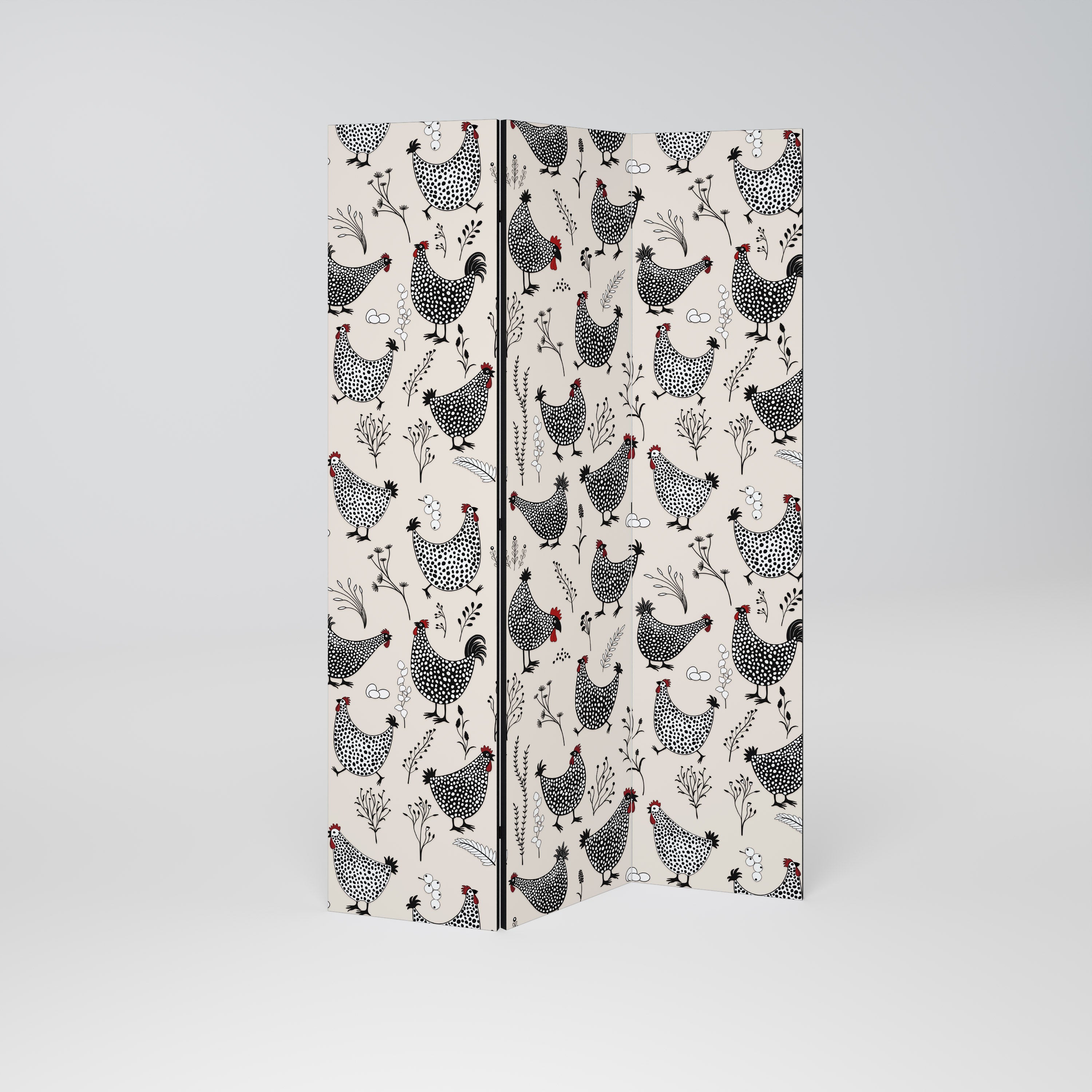 HAPPY HENS 3-Panel Room Divider